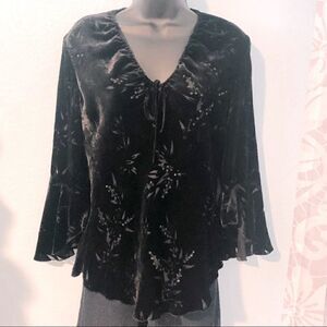 Alexandra Bartlett Black Velvet Blouse Size Small